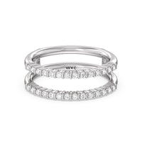 Double Row Diamond Hidden Halo Enhancer Band