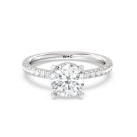 2 1/3 cttw Round Cut Petite Pave Hidden Halo Engagement Ring