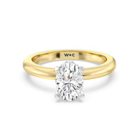 1 1/2 cttw Oval Cut Modern Fine Line Hidden Halo Engagement Ring