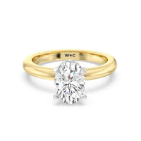 2 cttw Oval Cut Modern Fine Line Hidden Halo Engagement Ring