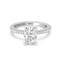 2 3/8 cttw Oval Cut Classic Hidden Halo Engagement Ring