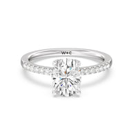 1 3/4 cttw Oval Cut Arc Hidden Halo Engagement Ring