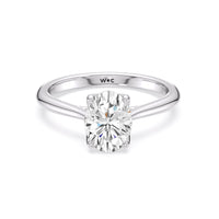 1 1/2 cttw Oval Cut Tulip Basket Cathedral Classic Solitaire Engagement Ring