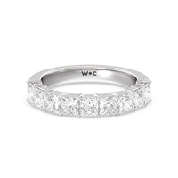 Gallery Studded Princess Cut Diamond Wedding Band