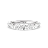 Fancy Cut Side Stone with Bridge Accent Diamond Wedding Band