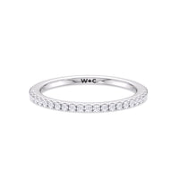 Fine Chevron Hidden Halo Diamond Wedding Band