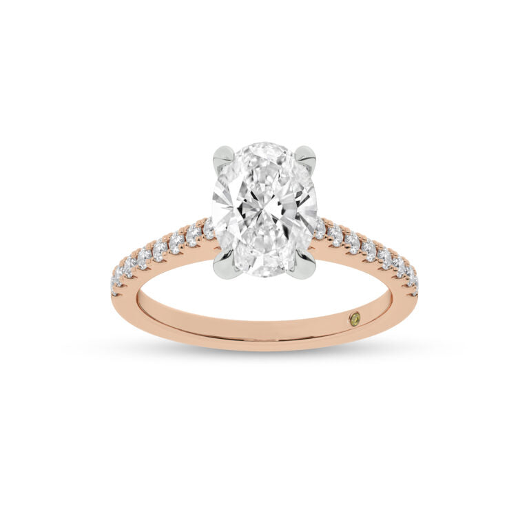 Destiny Half Coverage Oval Lab Diamond Engagement Ring