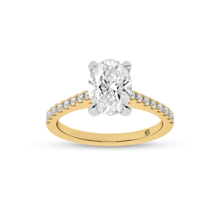 Destiny Half Coverage Oval Lab Diamond Engagement Ring