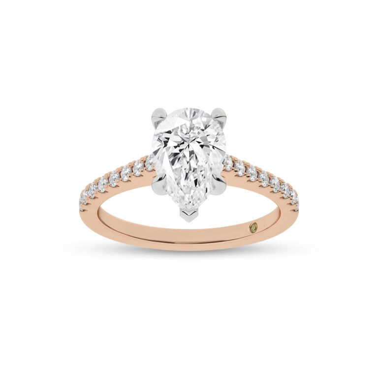 Destiny Half Coverage Pear Shape Lab Diamond Engagement Ring
