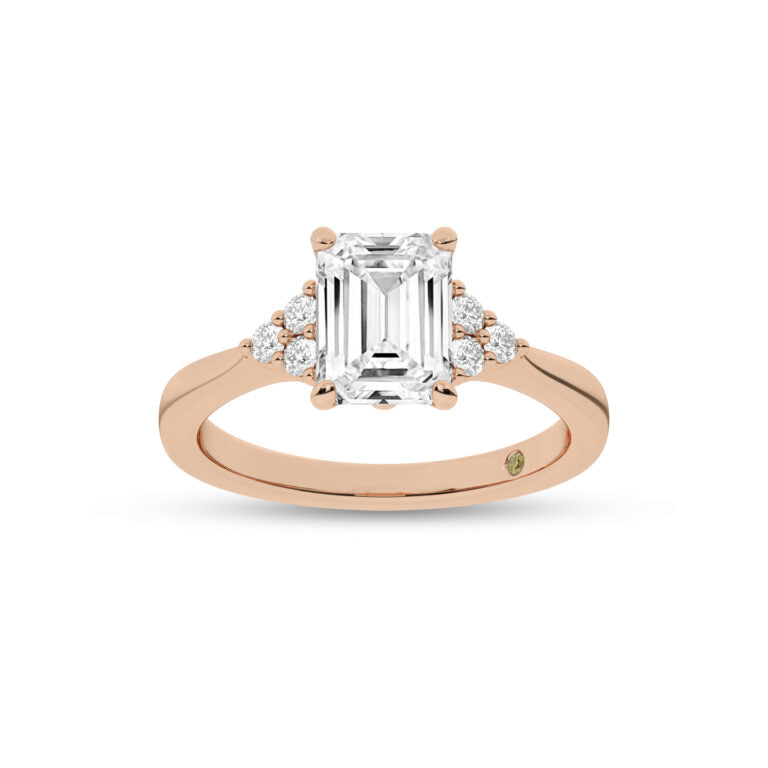 Eldra Illusion Trilliant Emerald Cut Lab Grown Diamond Engagement Ring