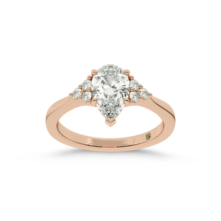 Eldra Illusion Trilliant Pear Shape Lab Grown Diamond Engagement Ring