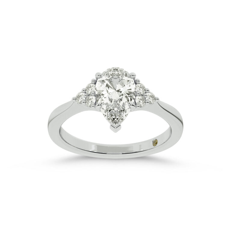 Eldra Illusion Trilliant Pear Shape Lab Grown Diamond Engagement Ring