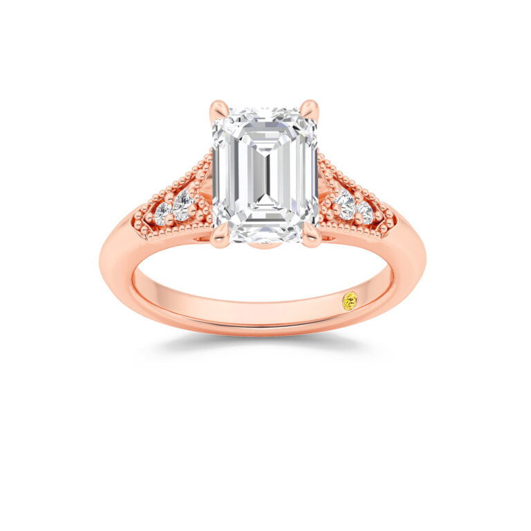 Lily Art Deco Emerald Cut Lab Grown Diamond Engagement Ring