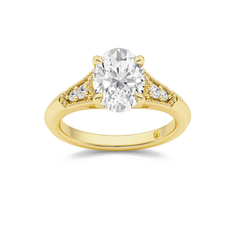Lily Art Deco Oval Lab Grown Diamond Engagement Ring
