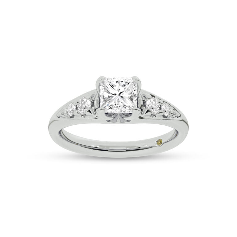 Lyon Tapered Pavé Princess Cut Lab Grown Diamond Engagement Ring