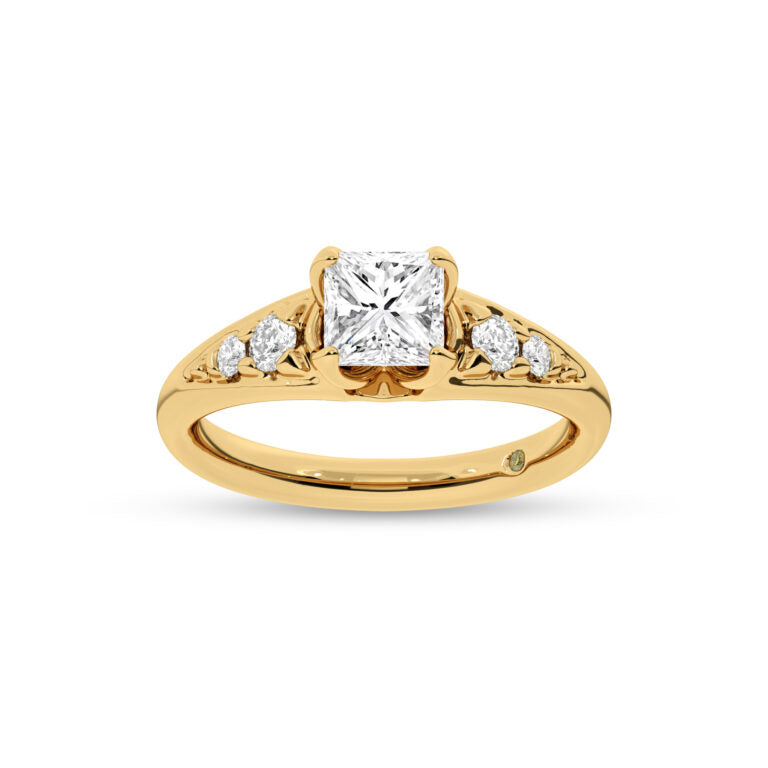 Lyon Tapered Pavé Princess Cut Lab Grown Diamond Engagement Ring