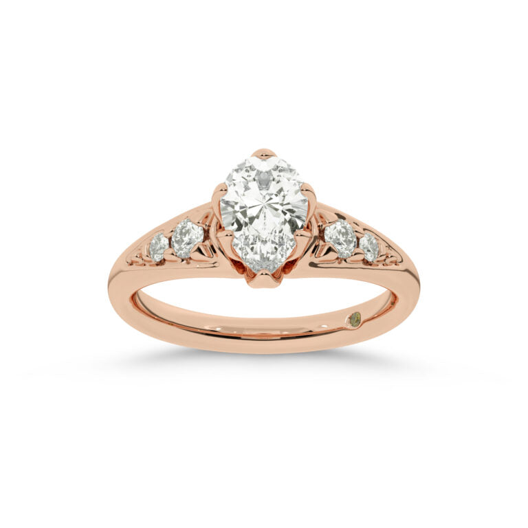 Lyon Tapered Pavé Pear Shape Lab Grown Diamond Engagement Ring