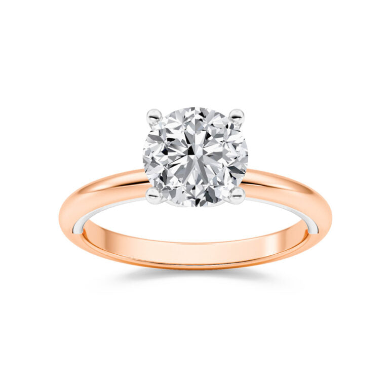 Harmony Bloom Two Toned Round Lab Grown Diamond Engagement Ring