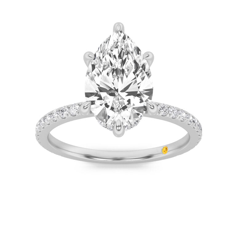 Florence Hidden Halo Pear Shape Lab Grown Diamond Engagement Ring