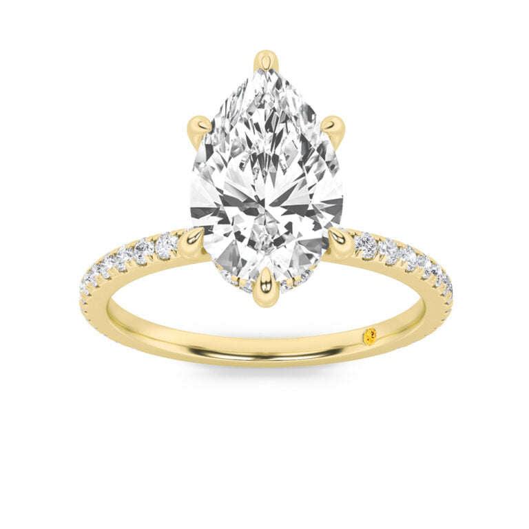 Florence Hidden Halo Pear Shape Lab Grown Diamond Engagement Ring