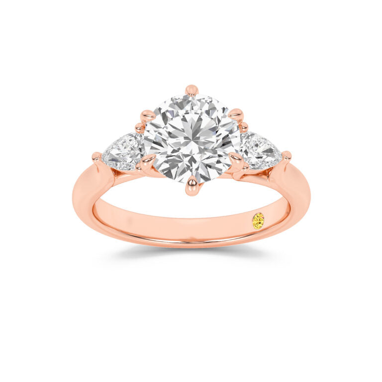 Lumina Three Stone Round Lab Grown Diamond Engagement Ring