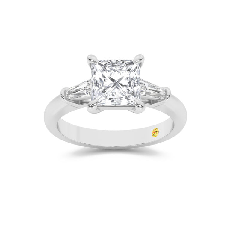 Ignite Three Stone Princess Cut Lab Grown Diamond Engagement Ring