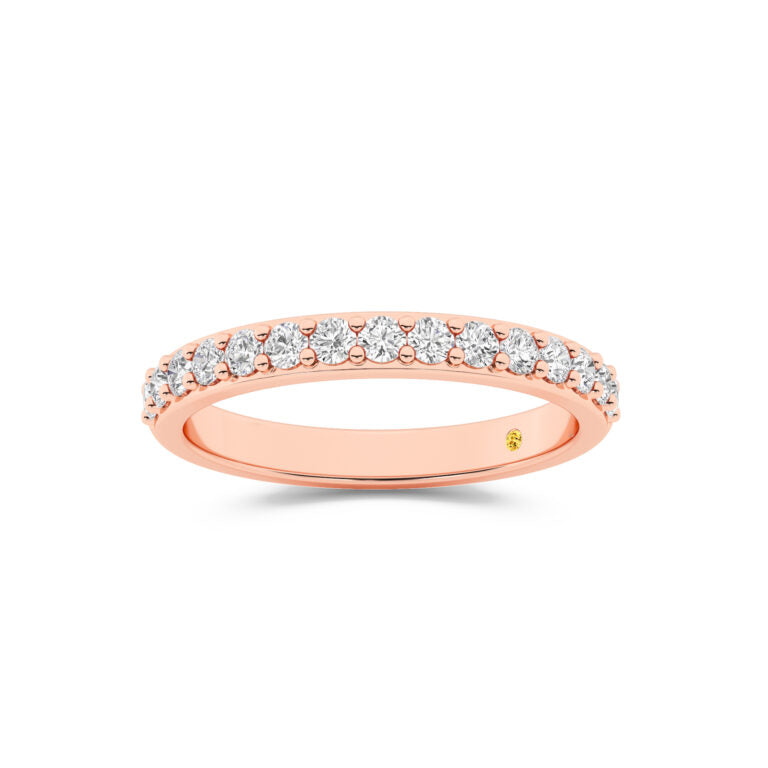 Liv 10K Rose Gold Lab Grown Classic Pavé Diamond Band