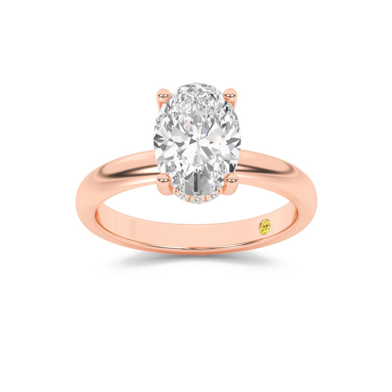 Firefly Hidden Halo Oval Lab Grown Diamond Engagement Ring
