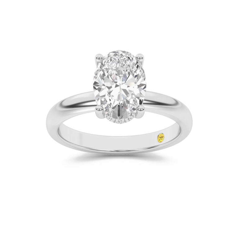 Firefly Hidden Halo Oval Lab Grown Diamond Engagement Ring