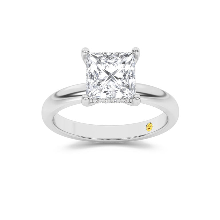 Firefly Hidden Halo Princess Cut Lab Grown Diamond Engagement Ring