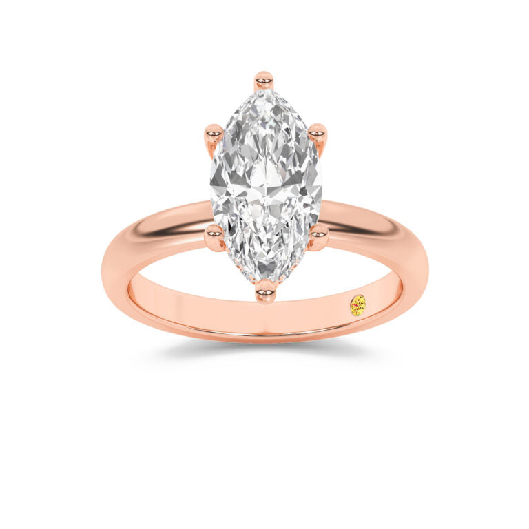 Firefly Hidden Halo Marquise Lab Grown Diamond Engagement Ring