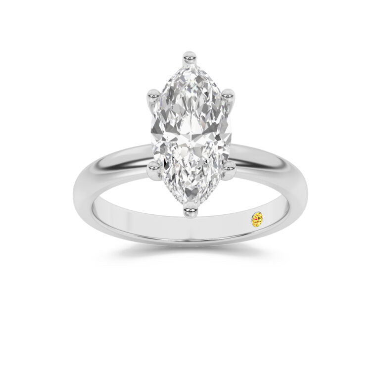 Firefly Hidden Halo Marquise Lab Grown Diamond Engagement Ring