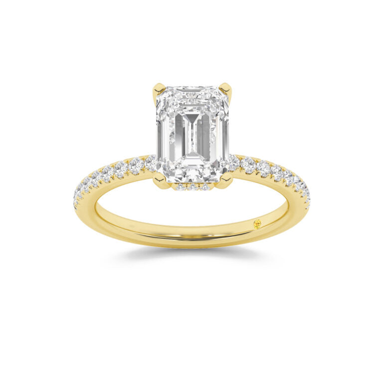Kyoto Hidden Halo Emerald Cut Lab Grown Diamond Engagement Ring
