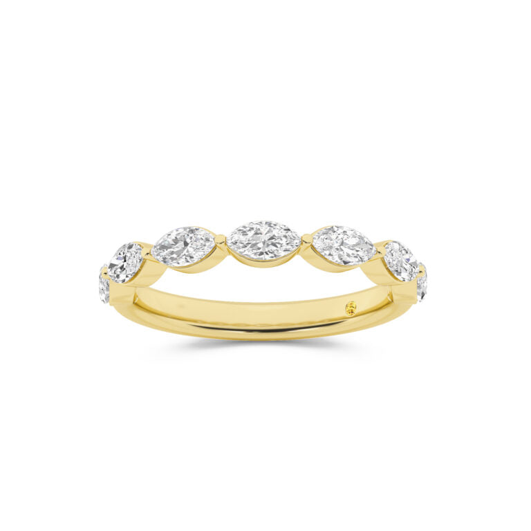 Elara 10K Yellow Gold Lab Grown Marquise Diamond Band