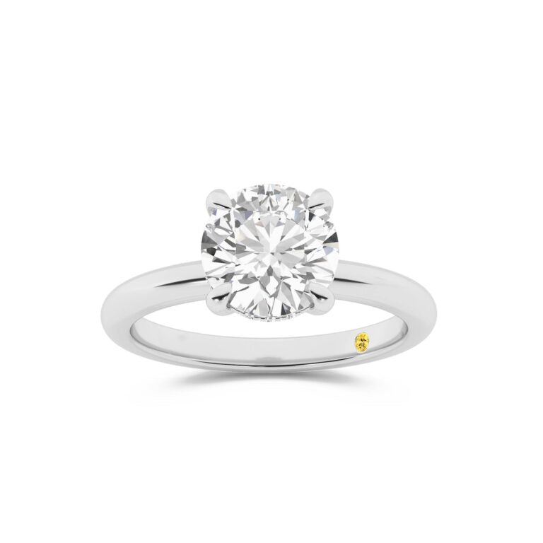 Fez Lab Grown Hidden Halo Round Diamond Engagement RIng
