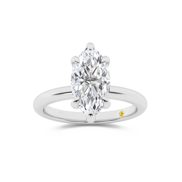 Fez Lab Grown Hidden Halo Marquise Shape Diamond Engagement RIng