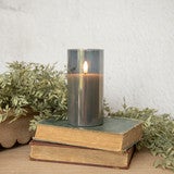 6" Glass Timer Candle - Charcoal