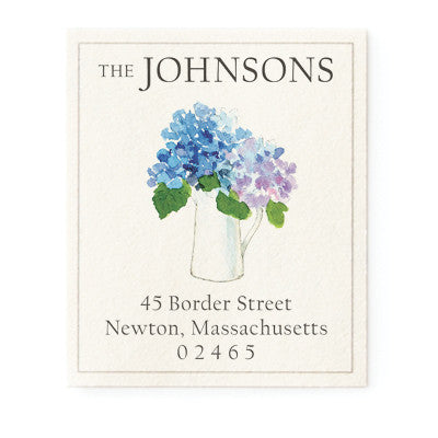 Hydrangea Pitcher Return Address Labels