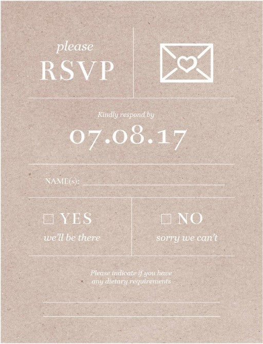 Type On Line RSVP Cards by Phabo R.