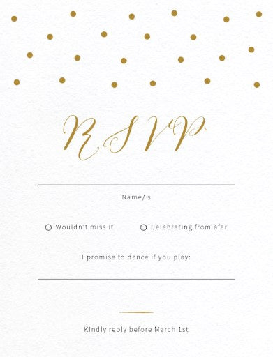 Goldie Dots RSVP Cards by Inggrid H.