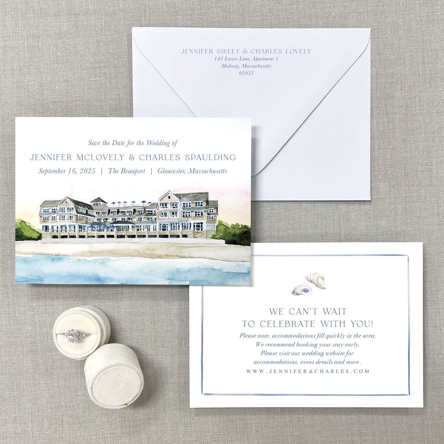 Beauport, Gloucester, Massachusetts Watercolor Venue Save The Dates