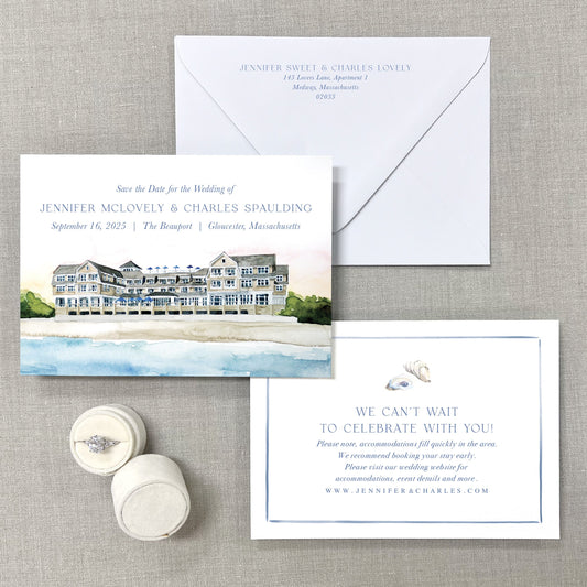 Beauport, Gloucester, Massachusetts Watercolor Venue Save The Dates