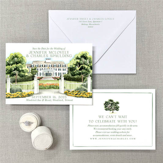 Woodstock Inn And Resort, Woodstock, Vermont Watercolor Venue Save The Dates