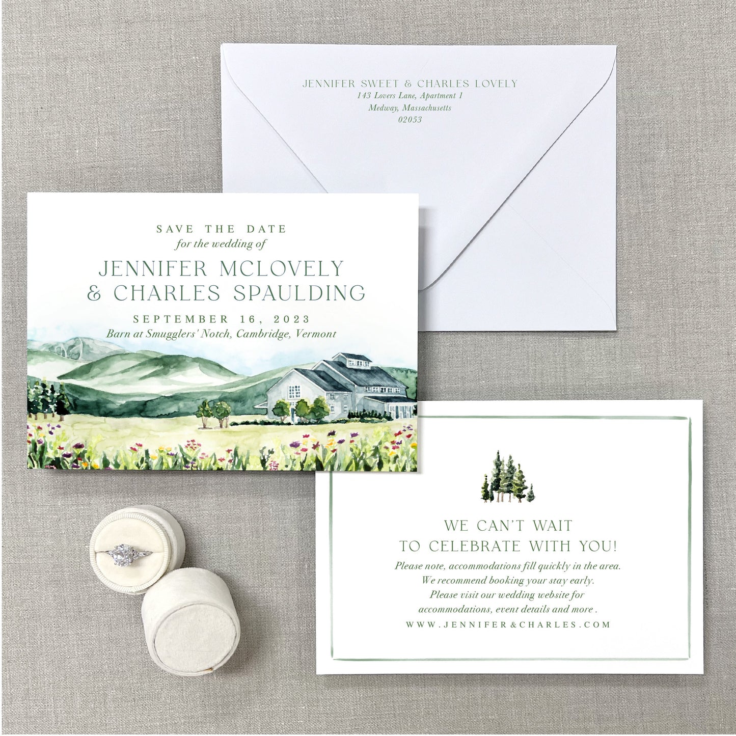 Barn At Smuggler'S Notch, Cambridge, Vermont Watercolor Venue Save The Dates