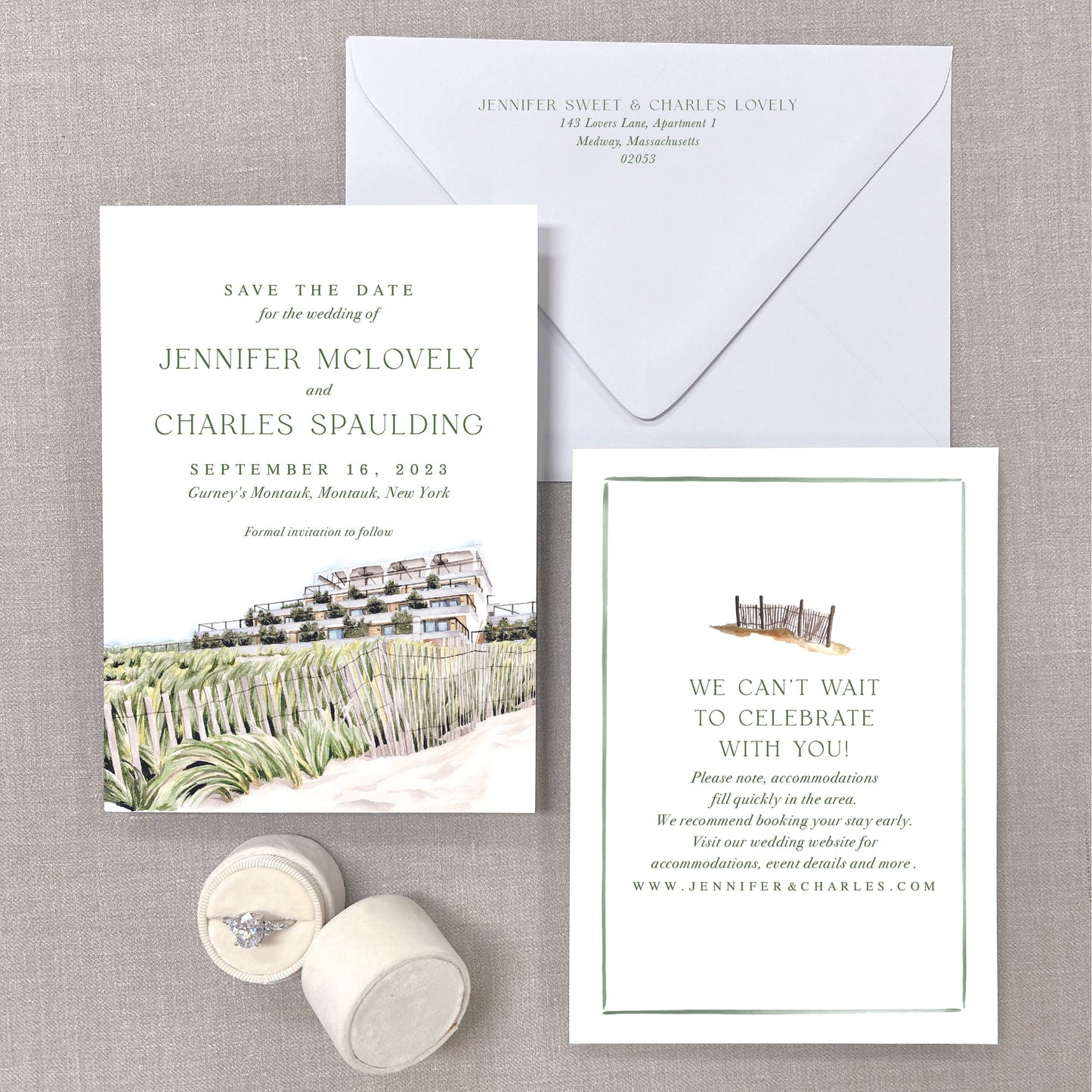 Gurney'S Montauk, New York Watercolor Venue Save The Dates