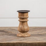 8.5" Wood Candle Holder