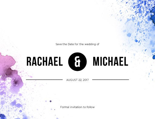 Watercolour Splash Save The Date Cards by Phabo R.
