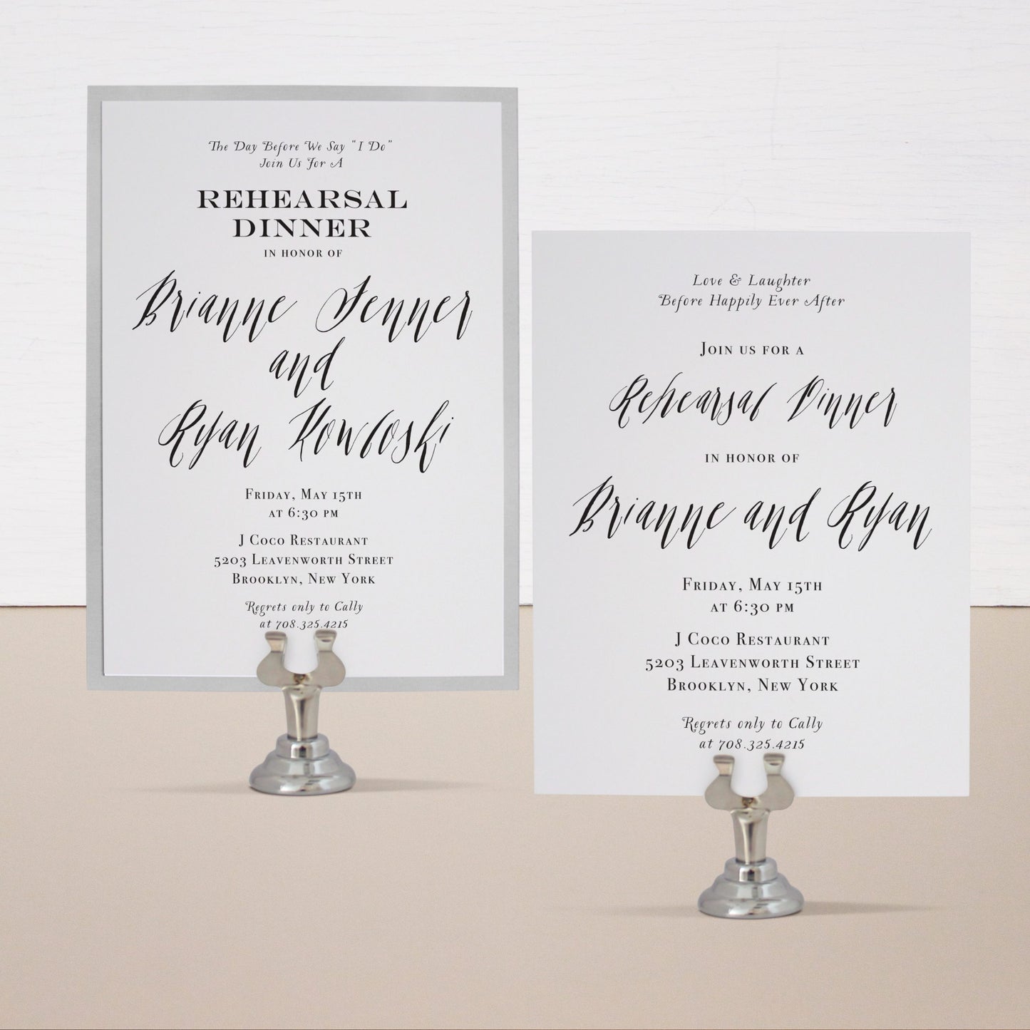 Modern Calligraphy Rehearsal Invitations