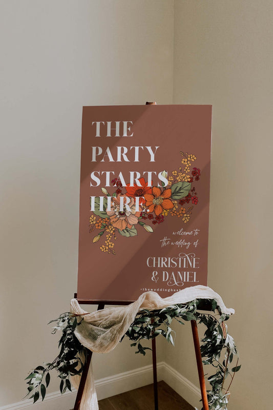 Retro 70S Sign | Wedding Welcome Sign | Editable Template