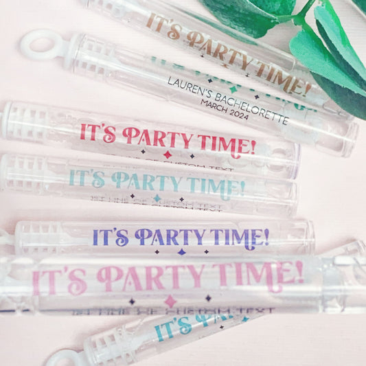 Cheerful It's Party Time Bubble Labels